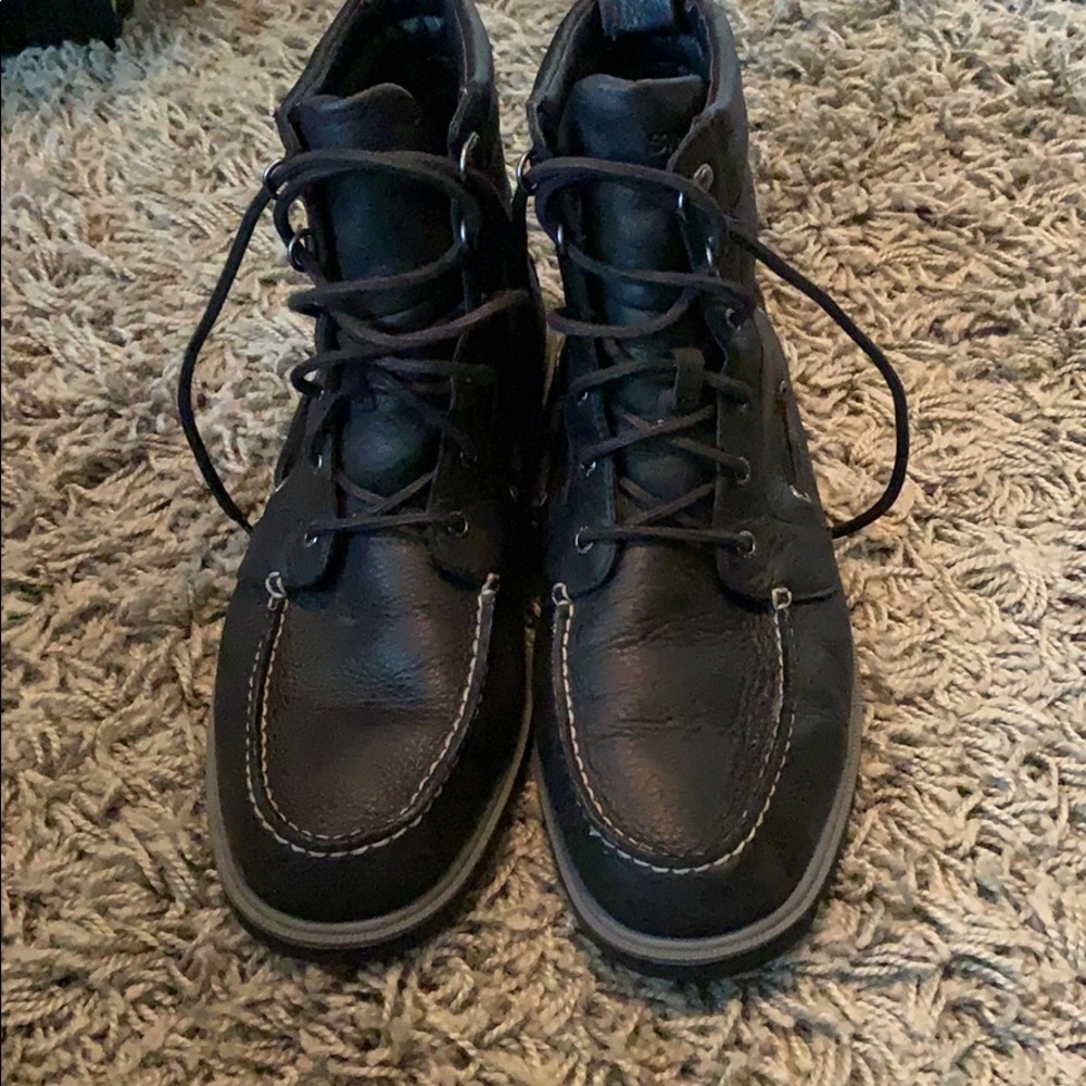 Sperry topsider boot black leather